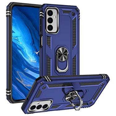 Imagem de SORAKA Capa para Samsung Galaxy M23 5G com suporte de anel capa armadura para Samsung Galaxy M23 5G capa traseira de policarbonato rígido com placa de metal para celular magnético suporte de carro
