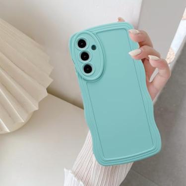 Imagem de UEEBAI Capa de silicone com moldura ondulada para Samsung Galaxy S25 FE 5G, linda moldura ondulada slim fit à prova de choque capa macia bonita encaracolada feminina para Samsung Galaxy S25 FE 5G