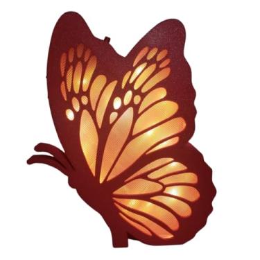 Imagem de Luminária Infantil Borboleta LED – Abajur Decorativo para Quarto de Menina, Luz Noturna Criativa para Decoração, Iluminação Suave para Dormir e Presentear (Vermelho)