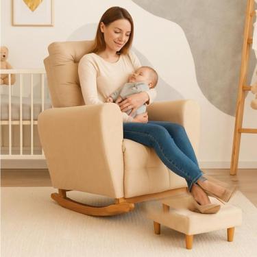 Imagem de Poltrona de Amamentação com Puff  Conforto e Funcionalidade para Mamãe