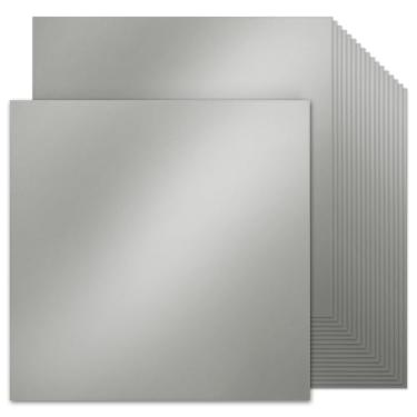 Imagem de 30 folhas de papel de artesanato prateado brilhante de 30 x 30 polegadas, papel perolado cinza dupla face 200gsm/33,6 kg para fazer cartões, álbuns, convites e cartões comemorativos