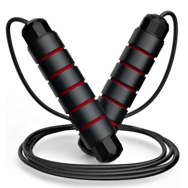 Imagem de Corda De Pular Ajustável 2,8m Resistente Fitness Academia Treino Funcional Preto