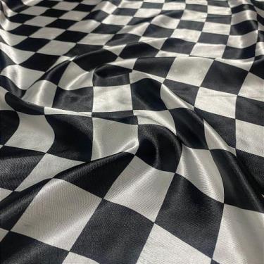 Imagem de Tecido Cetim Estampado Fórmula 1 - 1,40m para Festas e Fantasias - Oas