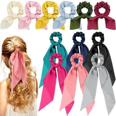 Imagem de Acessórios de cabelo MTLEE Hair Bows Scrunchies Scarf Ties x12