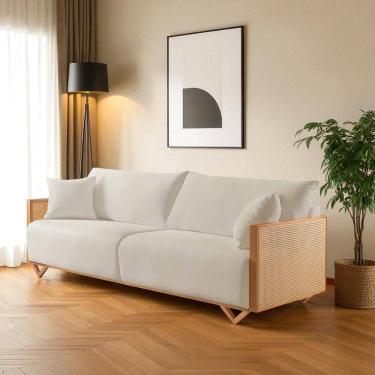 Imagem de Sofá Fixo 3 Lugares Luxo 190cm Arthur Off White