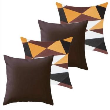 Imagem de Kit 4 Capa De Almofada 40X40 Malha Com Zíper Lisa Estampada - Ametista