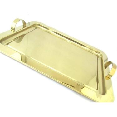 Imagem de Bandeja Retangular Dourada Grande