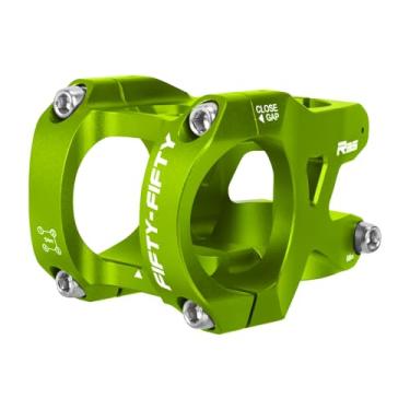 Imagem de FIFTY-FIFTY Haste de mountain bike para braçadeira de guidão de 35 mm, tubo de direção 1-1/8, haste curta de liga de alumínio para todas as montanhas, MTB, Downhill, Freeride (verde)