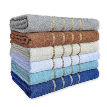Imagem de Kit 04 Toalha de Banho 100% Algodão Selecionado com Alta Absorção 70x130cm (Sortido)