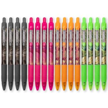 Imagem de Caneta esferográfica retrátil Zebra Z-Grip de tinta lisa - ponta de 1,0 mm - tinta azul - design tropical edição limitada - pacote com 16 canetas