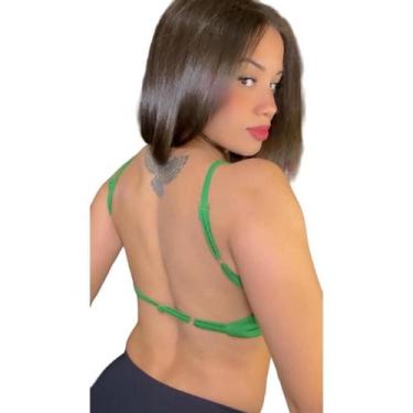 Imagem de Top Feminino Costa Nua em Poliamida Tecido Duplo Zero Transparência Al