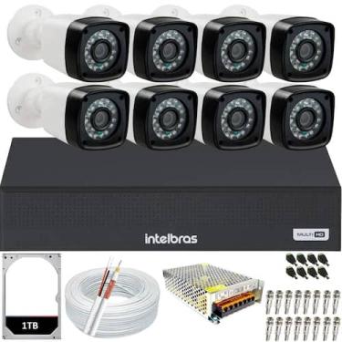Imagem de Kit 8 Câmeras Segurança Full Hd 1080p Dvr Intelbras 8ch Hd 1TB
