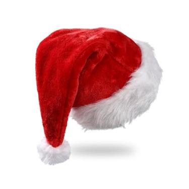 Imagem de Chapéu de Papai Noel infantil – Chapéu de veludo, unissex, Natal, Natal
