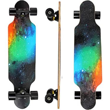 Imagem de 78,7 cm Longboard 7 camadas 78,7 cm x 20,3 cm Skateboard Pro Complete 7Ply Maple Cruiser completo para cruzeiro, escultura, estilo livre e downhill com T-Tool