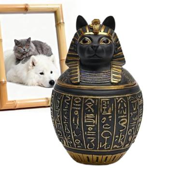 Imagem de Urnas Para Cinzas De Cães - Lembrança Egípcia Antiga De Resina Para Gatinho - Urna De Cremiação Para Cachorros,Para Pais De Animais Amantes De Animais Famílias Em Luto Casa Apartamento Sala De Estar Q