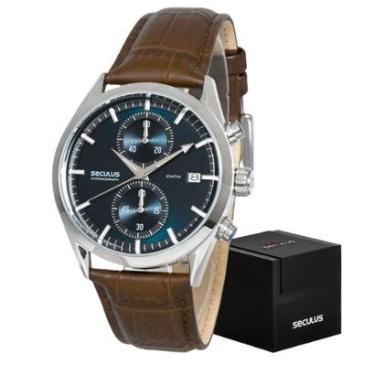 Imagem de Relógio Seculus Masculino Original Cronografo Pulseira Couro-Masculino
