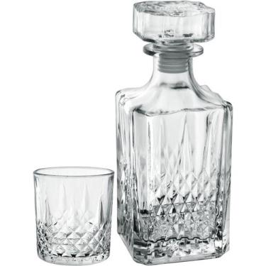 Imagem de Kit 7 peças garrafa/copos whisky home&co vidro 750ml/340ml