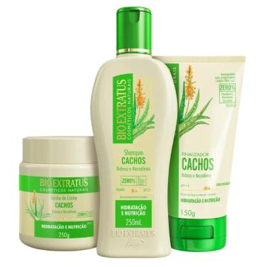 Imagem de Kit Bio Extratus Cachos Sh. Banho Creme 250Ml/G Final.150G