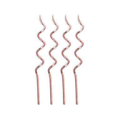 Imagem de Vela Espiral Rose Gold - Elegância para Bolos de Aniversário - no-bran