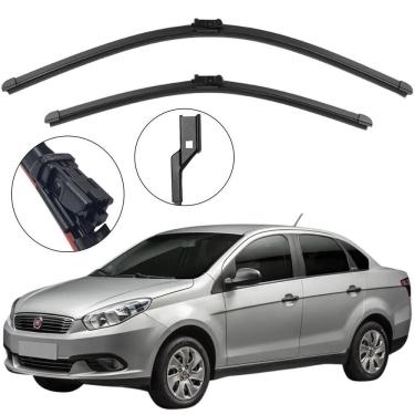 Imagem de Kit Palheta Dianteira Grand Siena 2012 a 2021 Limpador de Parabrisa de Silicone
