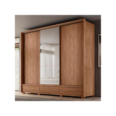 Imagem de Guarda-roupa Casal com Espelho 5 Gavetas 3 Portas de Correr Santos And