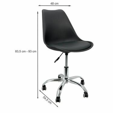 Imagem de Kit 4 Cadeiras Leda Office Luisa Saarinen Estofada Base Giratória Crom