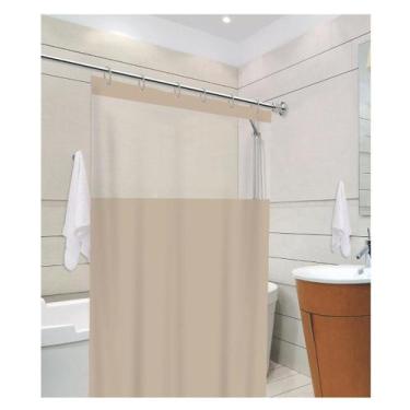 Imagem de Kit Cortina Box Banheiro Antimofo + Varão Suporte de cortina - Vida Pr