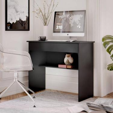 Imagem de Mesa Escrivaninha Com 1 gav Office- Preto - ROMAR MOVEIS