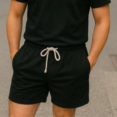 Imagem de Short Masculino Para Viajem Casual Moderno Elegante Plus size Versatil
