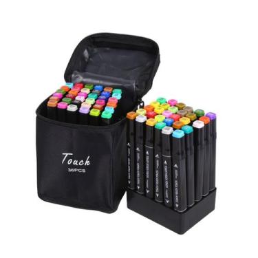 Imagem de Canetas Marcadoras Ponta Dupla Touch 120 Cores com Estojo Profissional