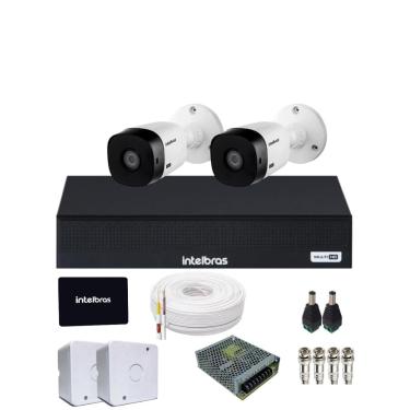 Imagem de Kit 2 Câmeras Segurança Intelbras Residencial 1120b Dvr Mhdx 4 Canais Intelbars Com Ssd 512gb