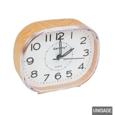 Imagem de Relógio Analógico de Mesa 9,5cm Despertador - Tudo em Caixa