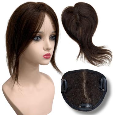 Imagem de Prótese capilar humana HD Lace topo com tic-tac prendedores
