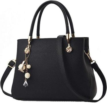 Imagem de Bolsa Feminina Baú Média Tote Alça De Mão E Transversal de Mão Casual 