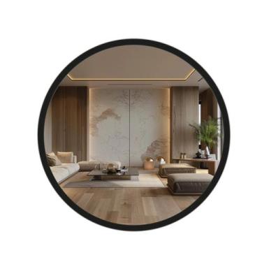 Imagem de Espelho Basic Redondo 50cm Moldura Alumínio - Reduna