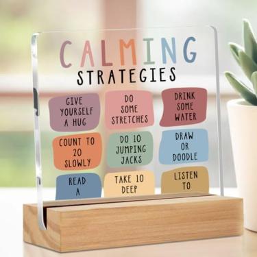 Imagem de Placa acrílica inspiradora de mentalidade de crescimento, terapia educativa, decoração de escritório, placa decorativa de mesa transparente com suporte, quarto quarto calmo canto decoração de mesa