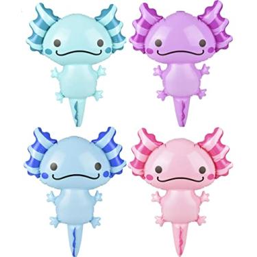 Imagem de Axolotl infla | Conjunto de 4 | 61 cm | Brinquedos infláveis para piscina e decorações de festa
