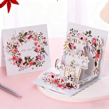 Imagem de Elegante cartão pop-up floral 3D para você