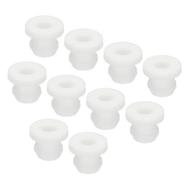 Imagem de 10 peças de encaixe de borracha com ilhós diâmetro 7 mm ID 4,5 mm vedação anti-arranhões para caixa elétrica cabo tubo branco