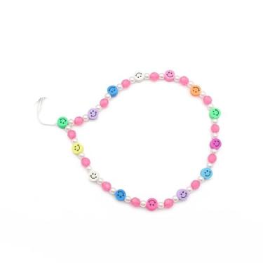 Imagem de Acessórios coloridos, berloques, miçangas, cordão de pulso, corrente antiperdida, rosto sorridente, olho turco, flor, fruta, estrela, contas, pingentes móveis, chaveiro, #2, tamanho �nico