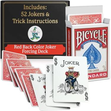 Imagem de Ted's Sterling Magic Factory Cut Bicycle Color Joker Trick Deck (Red One Way Force)