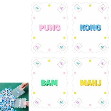 Imagem de Soulchen 4 Pcs Mahjong Tile Mixer Shufflers for Mixing and Shuffling Tiles Plastic Mahjong Accessories Gifts for Lovers Games Decorative Printed Design (Transparent Frosted Print)