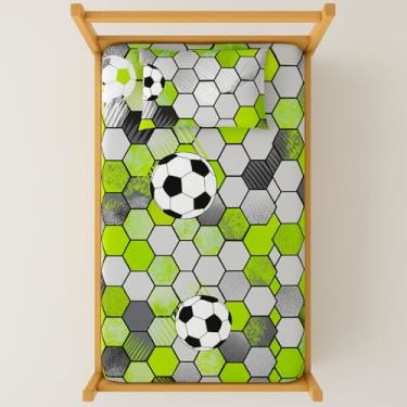 Imagem de Jogo Lençol Mini Cama Montessoriana Futebol 70x150 com Elástico + Fronha 2 Peças Infantil Variados Soccer Times