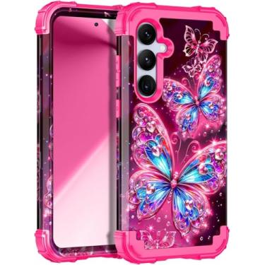 Imagem de Casetego Capa para Galaxy S24 Plus 5G, brilham no escuro, três camadas, resistente, à prova de choque, proteção total, policarbonato rígido + capa amortecedora de TPU macio para Samsung Galaxy S24
