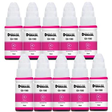 Imagem de Kit 10 Tintas Para G3110, G3111, G4100 G2100 G2110 Gi-190 - Bulk Ink D