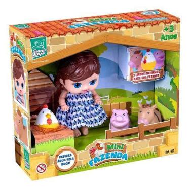 Imagem de Boneca Mini Fazendinha Menina C/ Acessórios SuperToys