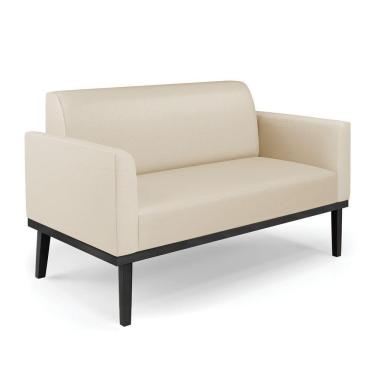 Imagem de Sofá Namoradeira Base De Madeira Fixa Preto Marisa Corino D03 - D\'rossi Cor Bege