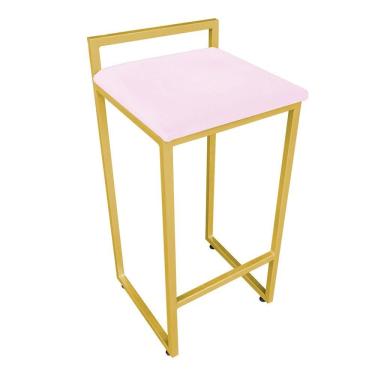 Imagem de Banqueta Pietra Suede Rosa Bebê