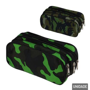 Imagem de Estojo Escolar 22cm Triplo Camuflado  - Tudo em Caixa