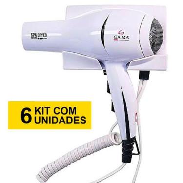 Imagem de Kit 6 Secador De Cabelos Gama Italy Ions Parede 2000w Hotel Academia B
